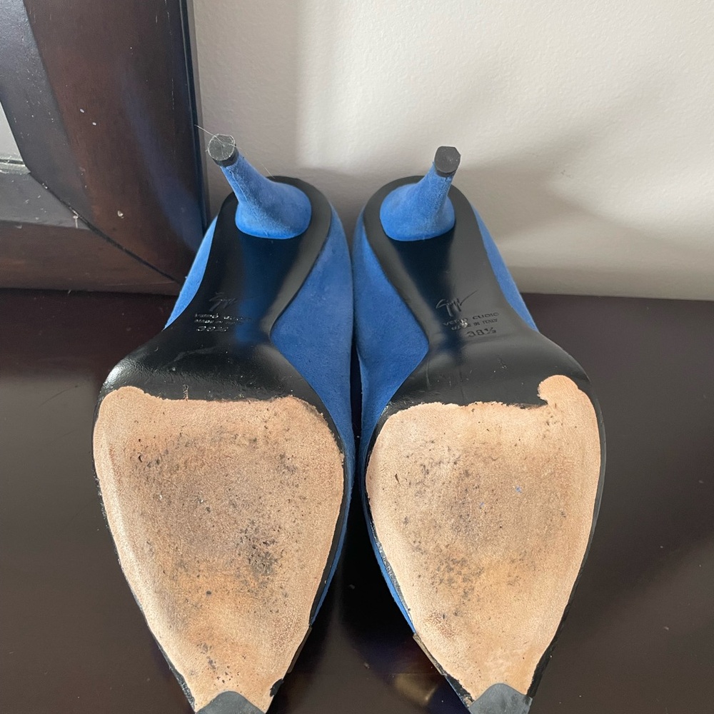 Giuseppe Zanotti Blue and Gold Heels - Picture 5 of 5